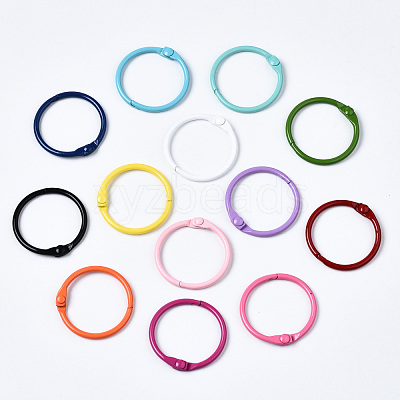 Spray Painted Iron Split Key Rings IFIN-T017-01-1