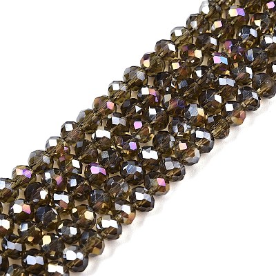 Electroplate Glass Beads Strands X-EGLA-A034-T6mm-B19-1