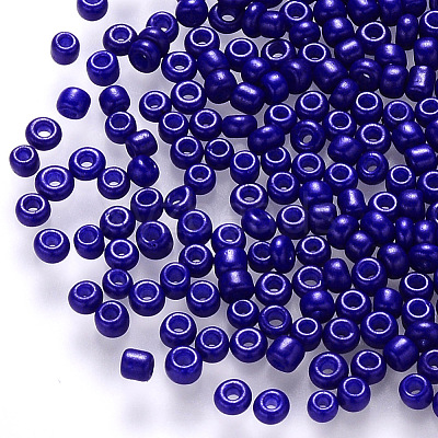 12/0 Baking Paint Glass Round Seed Beads SEED-S036-01A-07-1