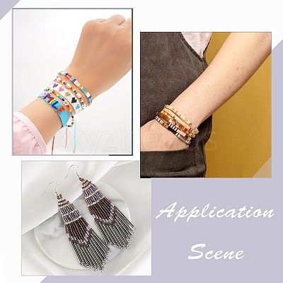 200Pcs 2-Hole Glass Seed Beads SEED-CN0001-20-1