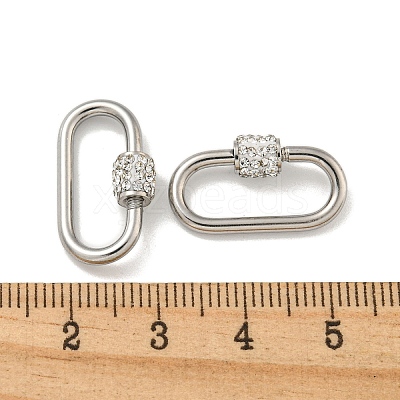 304 Stainless Steel Screw Carabiner Lock Charms STAS-C092-02B-P-1