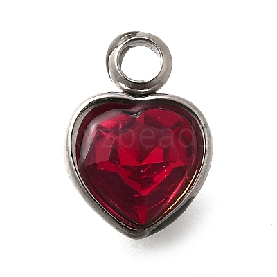 304 Stainless Steel with Rhinestone Pendants STAS-Q346-01P-06-1