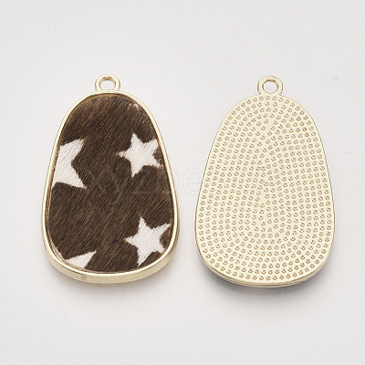 Eco-Friendly Cowhide Leather Pendants FIND-N049-03G-1