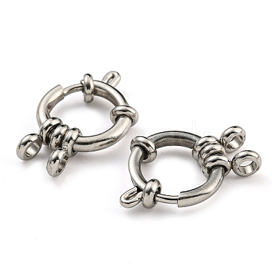 Non-Tarnish 304 Stainless Steel Spring Ring Clasps STAS-G190-17P-D-1