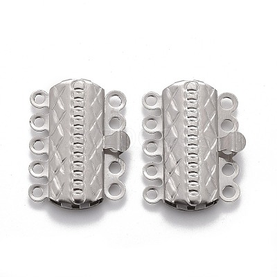 Tarnish Resistant 304 Stainless Steel Box Clasps STAS-P249-03P-1