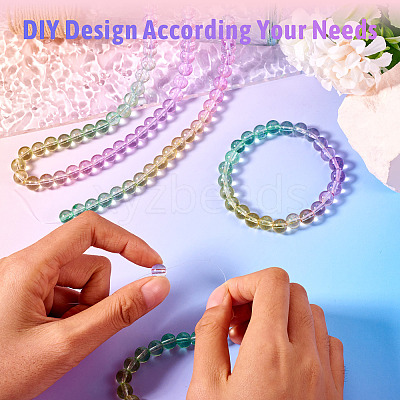 2 Strands Baking Paint Transparent Glass Beads DGLA-TA0001-20F-1