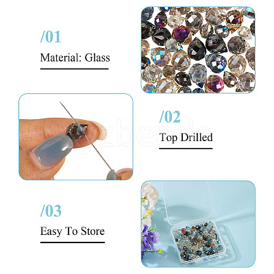 100Pcs 2 Styles Transparent Electroplate Glass Beads EGLA-TA0013-45-1
