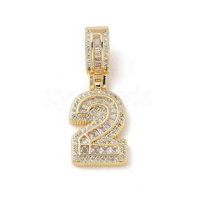 Brass Clear Cubic Zirconia European Dangle Charms KK-R003-01G-02-1