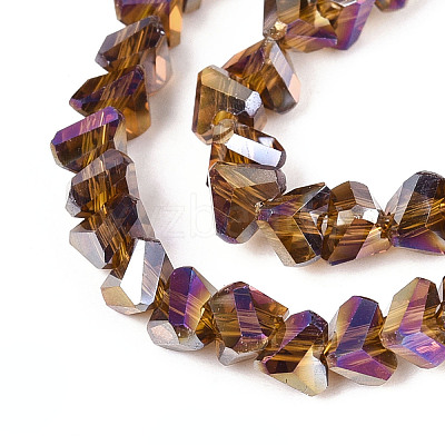Electroplate Transparent Glass Beads Strands GLAA-N021-4mm-07-1