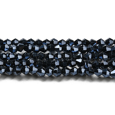 Transparent Electroplate Glass Beads Strands GLAA-F029-4mm-C02-1