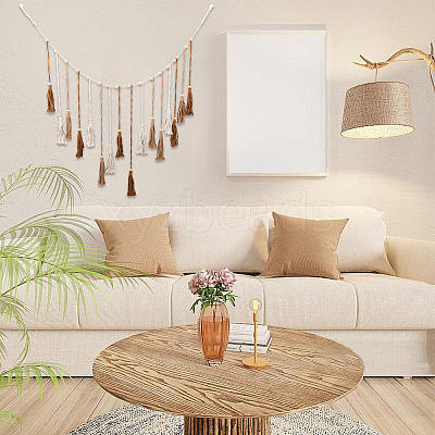 Bohemian Hand-woven Cotton Rope Tassel with Wood Beads Wall Hanging Ornaments FIND-WH20019-136A-03-1