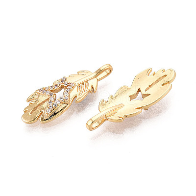 Brass Pave Clear Cubic Zirconia Pendants KK-T074-93B-G-1