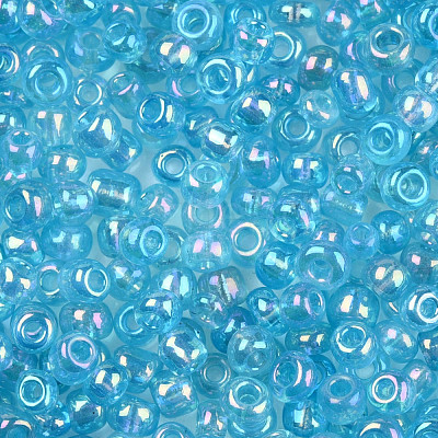 Round Transparent Colors Rainbow Glass Seed Beads X-SEED-A007-2mm-163-1