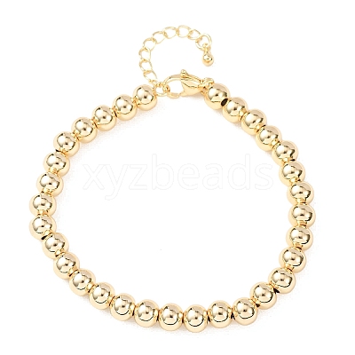 Round Brass Beaded Bracelets for Women BJEW-H640-04A-G-1