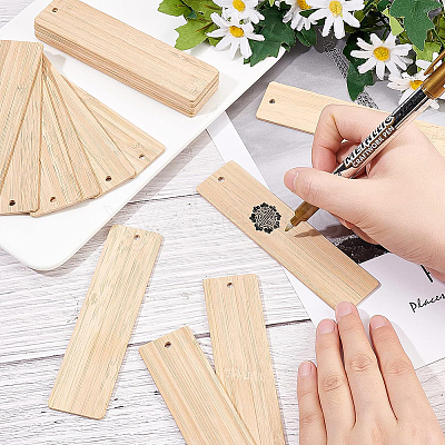 24Pcs Blank Bamboo Bookmark FIND-BC0003-45A-1