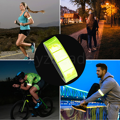 6Pcs PVC Reflective Bands Wristbands for Cycling Running AJEW-GF0013-33B-1