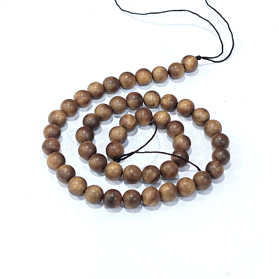 Natural Sandalwood Beads Strands WOOD-F008-02-A-1