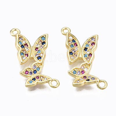 Brass Micro Pave Cubic Zirconia Links Connectors ZIRC-N039-121B-NF-1