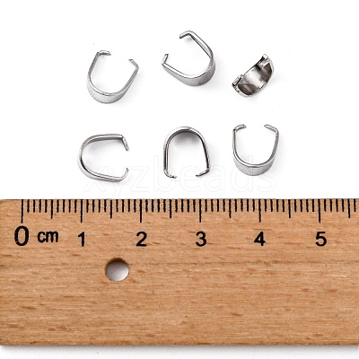 Tarnish Resistant 304 Stainless Steel Snap on Bails X-STAS-R048-9x7mm-1