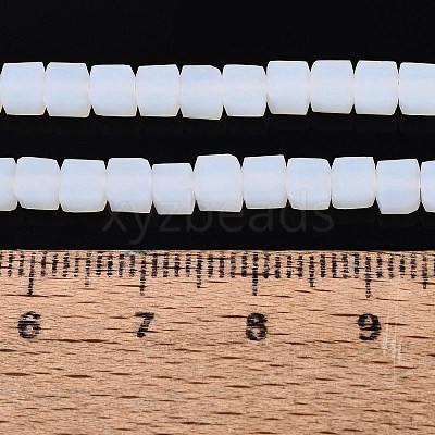Frosted Imitation Jade Glass Beads Strands GLAA-N072-01A-C01-1
