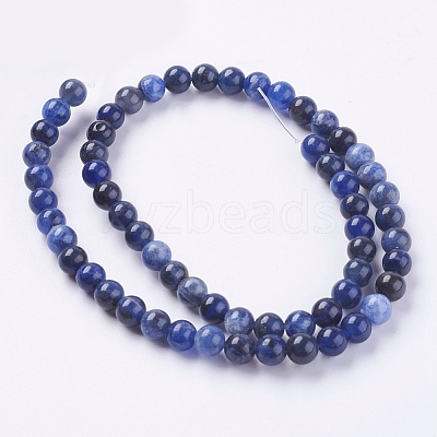 Natural Sodalite Beads Strands G-G448-6mm-25-1