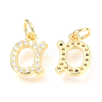 Brass Micro Pave Cubic Zirconia Charms ZIRC-O037-17G-1