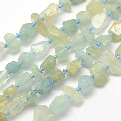 Rough Raw Natural Aquamarine Beads Strands G-K202-33A-1