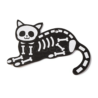 Halloween Printed Wooden Big Pendants WOOD-I016-01B-1