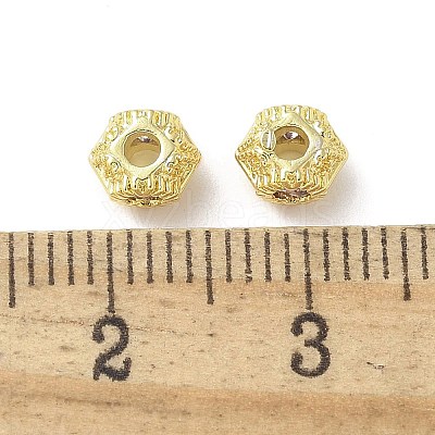 Brass Micro Pave Cubic Zirconia Beads KK-A236-19G-02-1