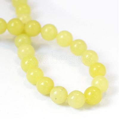 Natural Lemon Jade Round Bead Strands G-E334-10mm-07-1