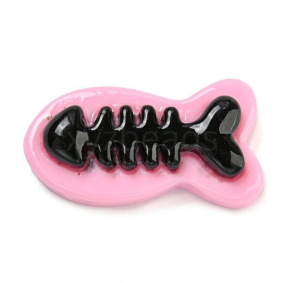 Black & Pink Opaque Resin Cabochons CRES-P026-A06-1