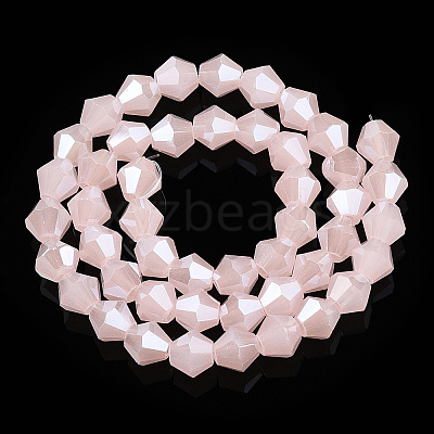 Imitation Jade Electroplate Glass Beads Strands EGLA-A039-J6mm-A07-1