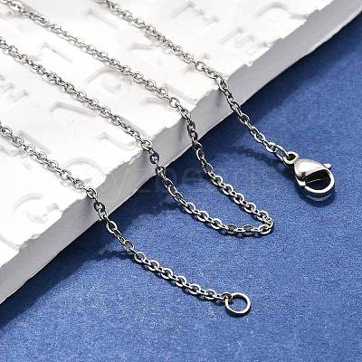 Tarnish Resistant 304 Stainless Steel Cable Chain Necklaces NJEW-E026-04P-1