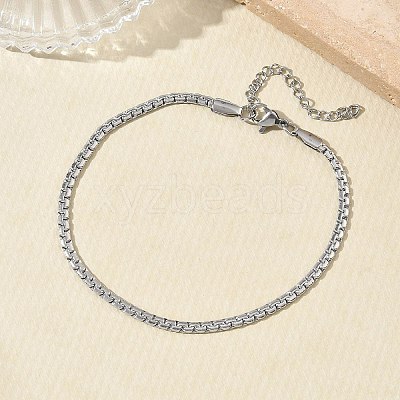304 Stainless Steel Box Chain Necklace and Bracelet Set SJEW-D091-03P-1