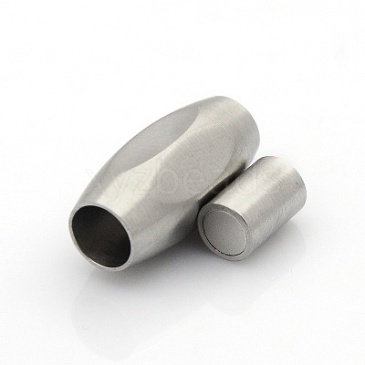Tarnish Resistant 304 Stainless Steel Matte Surface Magnetic Clasps with Glue-in Ends STAS-O042-C-31-1