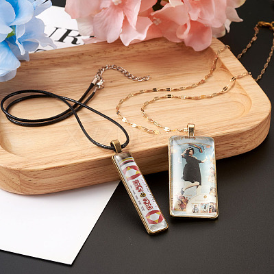 DIY Rectangular Pendant Making Kits DIY-TA0008-91-1