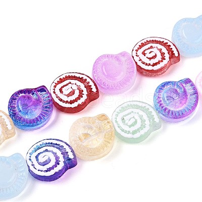 Half Baking Paint Transparent Glass Enamel Beads Strands GLAA-N061-03-1