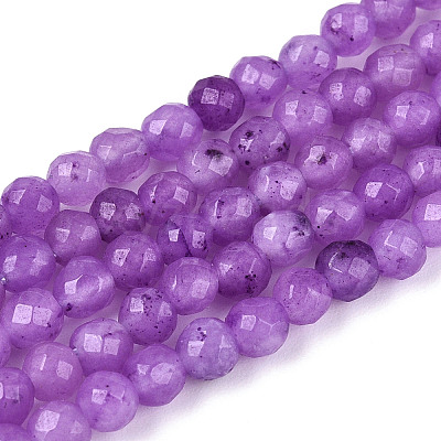 Dyed Natural White Jade Beads Strands G-T139-4mm-60-10-1