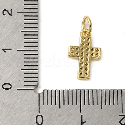Rack Plating Brass Micro Pave Cubic Zirconia Charms KK-P279-10G-1
