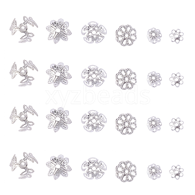 540Pcs 6 Style Iron Bead Caps IFIN-CJ0001-58-1