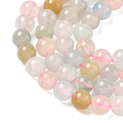Round Natural Morganite Bead Strands G-L425-30-6mm-1
