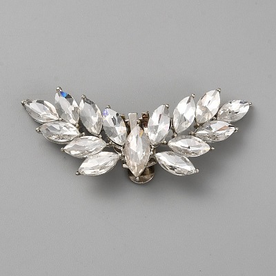 Wing Alloy Rhinestone Shoe Decoration AJEW-WH0166-84A-P-1