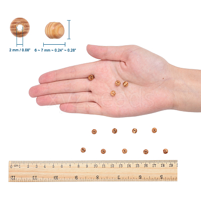 Original Color Natural Wood Beads TB611Y-6mm-LF-1
