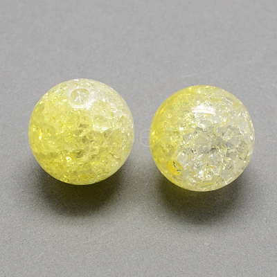 Two Tone Transparent Crackle Acrylic Beads CACR-R009-16mm-M-1
