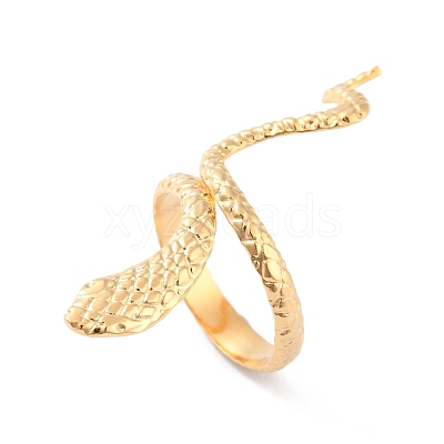 Ion Plating(IP) 304 Stainless Steel Snake Wrap Cuff Ring X-RJEW-L103-32G-1