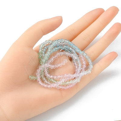 2 Strand Transparent Glass Beads Strands GLAA-YW0001-54-1