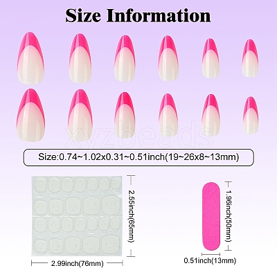 ABS Plastic Full Cover Press On False Nails DIY-CJC0006-12B-1
