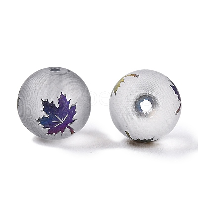 Autumn Theme Electroplate Transparent Glass Beads X-EGLA-S178-01-01E-1