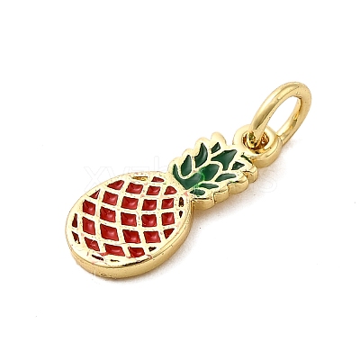 Brass Enamel Charms KK-P303-02G-1