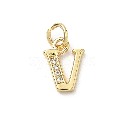 Brass Micro Pave Cubic Zirconia Charms KK-I382-03G-V-1